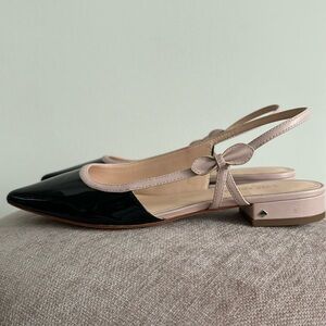 Kate Spade - black patent leather sling-back shoes